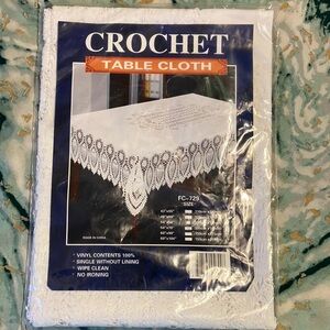 Crochet Vinyl Table Cloth(Final Sale Price)